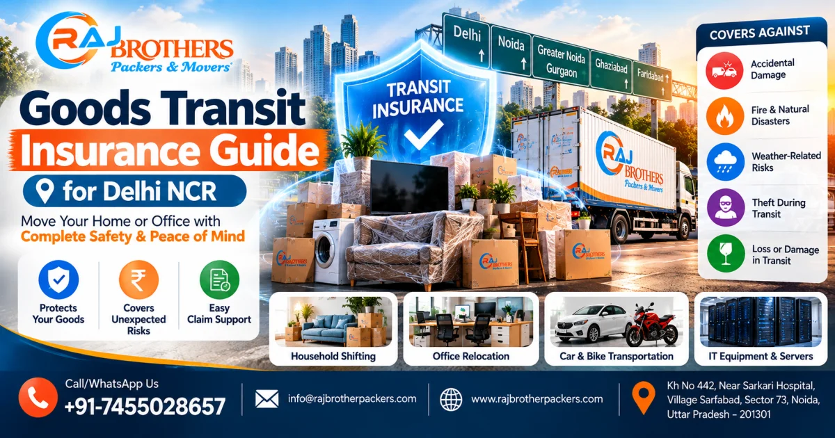 Goods transit insurance and inventory verification during packing by Raj Brother Packers & Movers